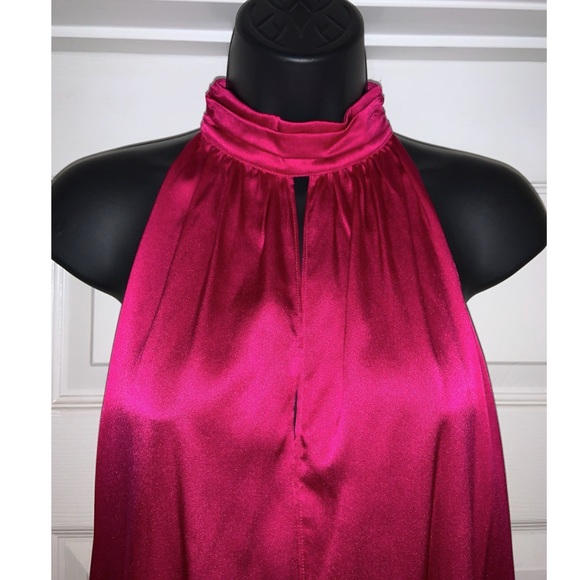 Generation Love Jordyn Stretch-Silk Choker Top in Magenta –– NWT - Picture 3 of 16